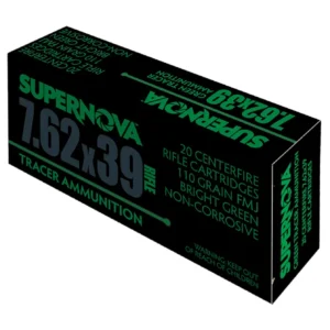 Piney Mountain Ammunition PMSN762G Green Tracer  7.62mm 110gr Full Metal Jacket 20 Per Box/50 Case