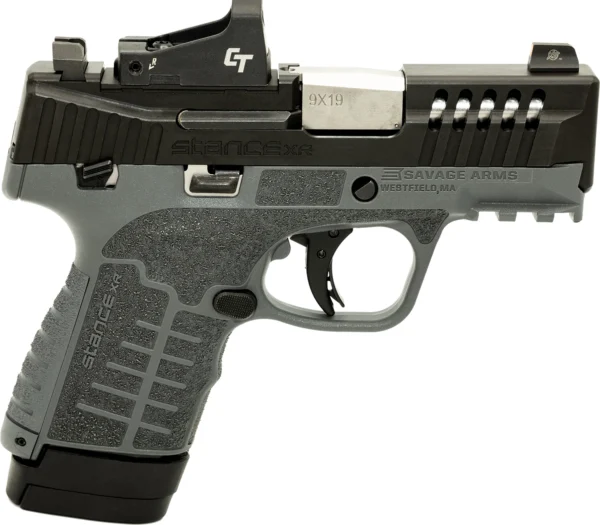 Savage Arms 67060 Stance XR 9mm 13+1 3.20" Natural Black Nitride Ported Stainless Steel Slide Gray Glass Filled Nylon Grip Ambidextrous