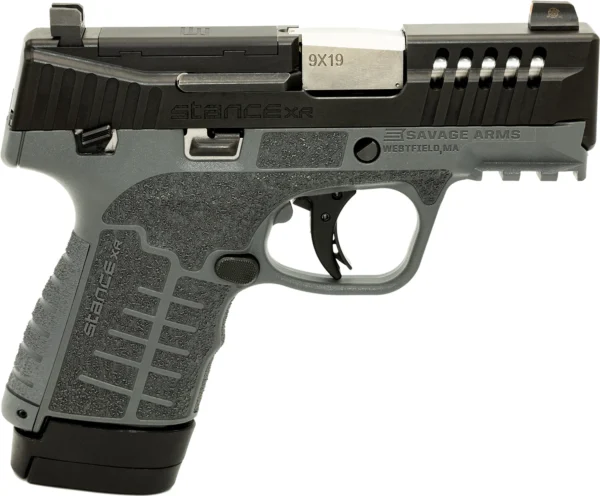 Savage Arms 67067 Stance XR 9mm 13+1 3.20" Natural Black Nitride Ported Stainless Steel Slide Gray Glass Filled Nylon Grip Ambidextrous