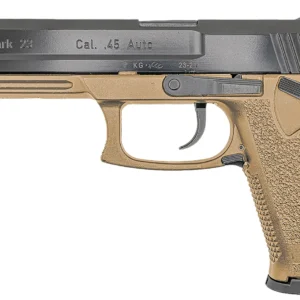 HK 81000869 Mark 23  45 ACP 10+1 5.87" Black Threaded Barrel, Black Cerakote Serrated Steel Slide, Flat Dark Earth Polymer Frame w/Accessory Rail
