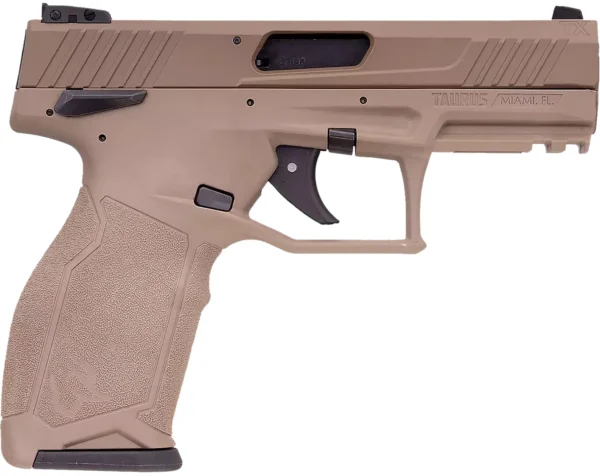 Taurus 1-2TX22141F 2TX  Full Size Frame 22 LR 22+1 4.60" Matte Black Threaded Barrel, Black Anodized Serrated Slide, Flat Dark Earth Polymer Frame w/Picatinny Rail, Textured Grip