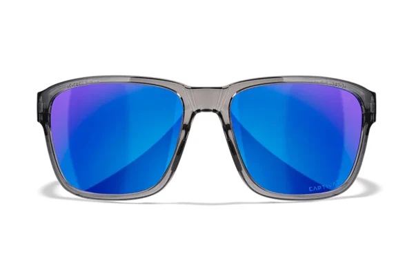 Wiley X AC6TRK09 Trek  M/L Blue Mirror Lens Polycarbonate Gloss Crystal Dark Gray Frame