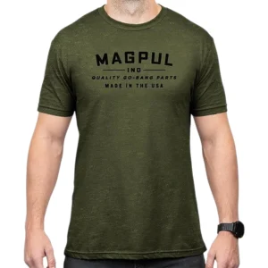 Magpul MAG1112-317  Go Bang Parts Olive Drab Heather Cotton/Polyester Short Sleeve Small
