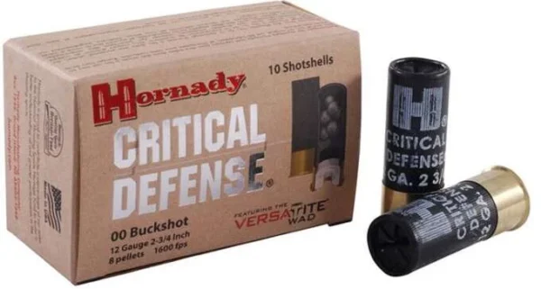 HORNADY CRITICAL DEFENSE 12GA 00BK 23/4 8PEL 10RD BX 100RD CASE - Image 4