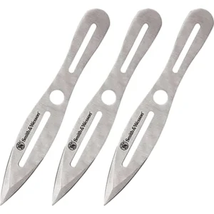 Smith & Wesson Knives SWTK10CP S&W Throwing Knives 5" Fixed Dual Edge Spear Point Plain 2Cr13MoV SS Blade Stainless Steel Handle Includes Sheath Set of 3