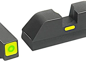 AmeriGlo GL615 CAP Sight Set for Glock  Black | Green Tritium with Lumigreen Outline Front Sight with Black LumiGreen Rear Sight