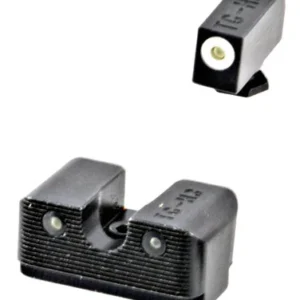 TruGlo TG231G1AW Tritium Pro  White Outline Tritium Front/Green Tritium Rear/Black Nitride Fortress Frame,Compatible w/Glock 42/43/43X/48 Except MOS, Front Post/Rear Dovetail Mount