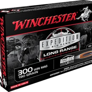 Winchester Ammo S300LR Expedition Big Game Long Range 300 Win Mag 190 gr Nosler AccuBond Long Range 20 Per Box/ 10 Case