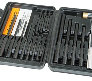 Wheeler 110128 Master Roll Pin Punch Set Steel Universal Knurled Handle 19 Pieces