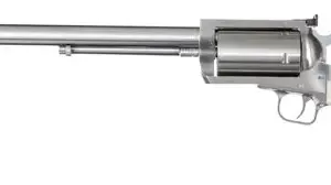 Magnum Research BFR500SW10B BFR Long Cylinder Extra Large Frame 500 S&W Mag 5 Shot, 10" Brushed Stainless Steel Barrel, Cylinder & Frame, Bisley White Laminate Grip, Exposed Hammer