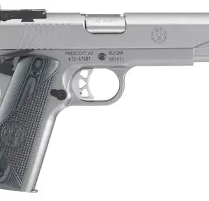 Ruger 6736 SR1911 Target 45 ACP 8+1 5" Stainless Steel Barrel, Low-Glare Serrated Stainless Steel Slide, Stainless Steel Frame w/Beavertail, Deluxe Checkered G10 Grip, Right Hand