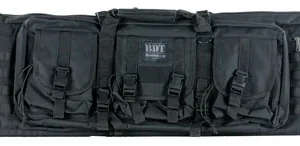 Bulldog BDT6043B BDT Tactical Double 43" Black Nylon, 3 Accessory Pockets, Deluxe Padded Backstraps, Lockable Zipper, Padded Internal Divider