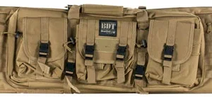 Bulldog BDT6043T BDT Tactical Double 43" Tan Nylon, 3 Accessory Pockets, Deluxe Padded Backstraps Lockable Zippers, Padded Internal Divider