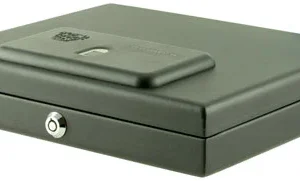 Bulldog BD4055B Magnum Top Load Vault Fingerprint ID Entry Black Powder Coat Steel Holds 1 Handgun 11.50" x 9.75" x 2.50"