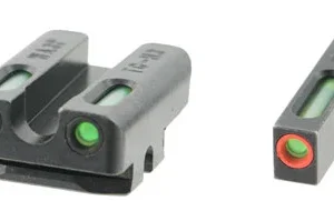 TruGlo TG13WA3PC TFX Pro  Black | Green Tritium & Fiber Optic Orange Outline Front Sight Green Tritium & Fiber Optic Rear Sight