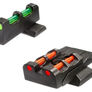 HiViz SWMPE21 S&W M&P Adjustable Sight Set  Black | Green Interchangeable Fiber Optic Front Sight Red Interchangeable Fiber Optic Rear Sight