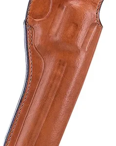 Bianchi 12688 111 Cyclone Belt Holster Size 09 OWB Open Bottom Style made of Leather with Tan Finish, Strongside/Crossdraw & Belt Loop Mount Type fits 8.3" Barrel Colt Anaconda for Right Hand