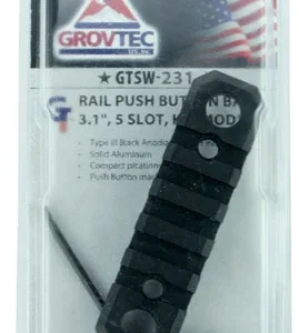 GrovTec US Inc GTSW231 3.1 Inch 5 Slot with Push Button Bases Keymod  Black Anodized
