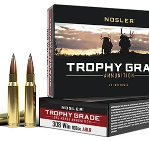 Nosler 60101 Trophy Grade Long-Range 308 Win 168 gr Nosler Spitzer AccuBond Long Range 20 Per Box/ 10 Case