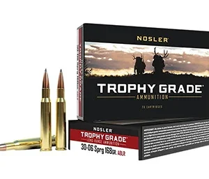 Nosler 60102 Trophy Grade Long-Range 30-06 Springfield 168 gr Nosler Spitzer AccuBond Long Range 20 Per Box/ 10 Case