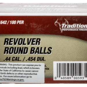 Traditions A1642 Revolver  44 Cal Lead Ball .454 Dia 140 gr/ 100 Rd