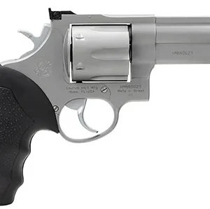 Taurus 2440049 44  Large Frame 44 Rem Mag 6rd 4" Matte Stainless Steel Ported Barrel, Matte Stainless Cylinder & Frame, Black Finger Groove Rubber Grip Transfer Bar Safety Exposed Hammer
