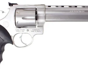 Taurus 2-440069 44  44 Rem Mag Caliber with 6.50" Ported Barrel, 6rd Capacity Cylinder, Overall Matte Finish Stainless Steel, Finger Grooved Black Rubber Grip & Adjustable Rear Sight