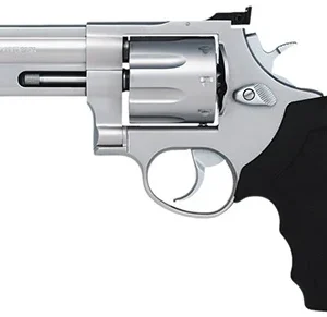 Taurus 2608049 608  38 Special +P or 357 Mag 8 Shot 4" Ported Barrel, Overall Matte Finish Stainless Steel, Finger Grooved Black Rubber Grip & Adjustable Rear Sight