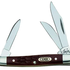 Case 00081 Stockman  Small 2"/1.5"/1.49" Folding Clip/Sheepfoot/Pen Plain As-Ground Stainless Steel Blade/ Brown Jigged Synthetic Handle