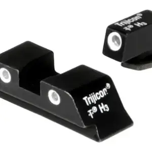 Trijicon 600210 Bright & Tough Night Sights- Glock Standard Frames  Black | Green Tritium White Outline Front Sight Green Tritium White Outline Rear Sight