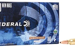 Federal A300W180LFA Power-Shok Copper 300 Win Mag 180 gr Copper Hollow Point 20 Per Box/10 Case