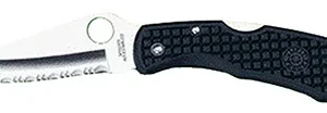 Spyderco  Endura  3.75" Folding Clip Point Serrated VG-10 SS Blade/Black  Textured FRN Handle Includes Pocket Clip