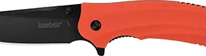 Kershaw 8650 Barricade  3.50" Folding Drop Point Plain Black Oxide 8Cr13MoV SS Blade Orange Glass-Filled Nylon Handle Features Glass Breaker Includes Pocket Clip