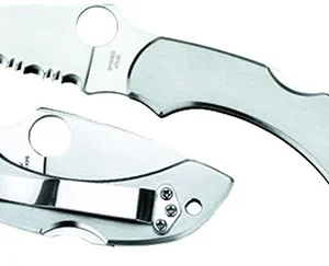 Spyderco C28P Dragonfly 2  2.31" Folding Clip Point Serrated VG-10 SS Blade Stainless Steel Handle Includes Pocket Clip