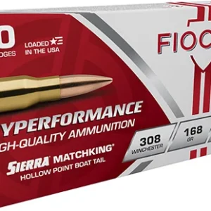 Fiocchi 308MKB Hyperformance Compete 308 Win 168 gr Sierra MatchKing BTHP 20 Per Box/ 10 Case