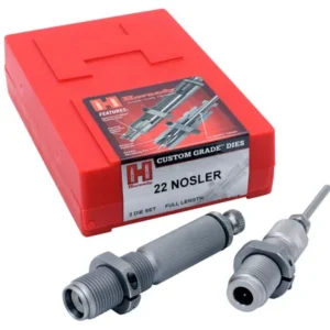 Hornady 546207 Custom Grade Series III 2 Die Set for 22 Nosler Includes Sizing Seater