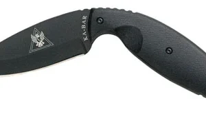 Ka-Bar 1482 TDI Law Enforcement Large 3.69" Fixed Drop Point Plain Black AUS-8A SS Blade, Black Zytel Handle, Includes Belt Clip/Sheath