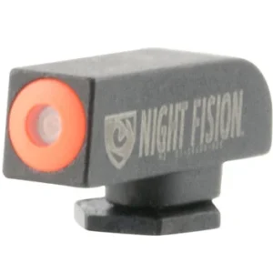 Night Fision GLK000001OGX Tritium Front Sight  Fixed Orange Ring/Black Frame, Compatible w/Glock 17/19/34/43/48  Post Mount