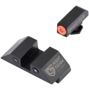 Night Fision GLK001003OGZ Tritium Sight Set  Fixed Orange Ring Front/Black Ring  Rear/Black Frame, Compatible w/Glock 17/19/34 Front Post/Rear Dovetail Mount