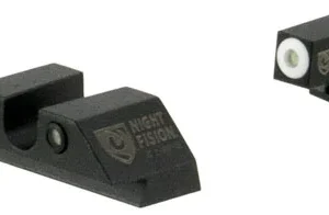 Night Fision GLK001007WGZ Tritium Sight Set  Fixed U-Notch Black Ring Rear/ White Ring Front/Black Frame, Compatible w/Glock 17/19/34 Front Post/Rear Dovetail Mount