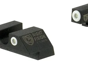 Night Fision GLK003007WGW Tritium Sight Set  U-Notch Rear, White Ring Tritium Front & Rear/Black Frame, Compatible w/Glock 42/43/43X Front Post/Rear Dovetail Mount