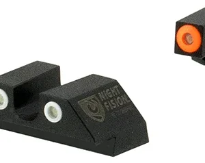Night Fision GLK003007OGZ Tritium Night Sights For Glock  Black | Green Tritium Orange Ring Front Sight Green Tritium Black Ring Rear Sight