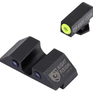 Night Fision GLK003007YGZ Tritium Sight Set  U-Notch Rear, Yellow Ring Tritium Front/Black Ring Rear/Black Frame Compatible w/Glock 42/43/43X Front Post/Rear Dovetail Mount