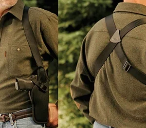 Uncle Mike's 83041 Sidekick Vertical Shoulder Holster Shoulder Size 04 Black Cordura Harness Fits Med/Large DA Revolver Fits 7-8.50" Barrel Right Hand