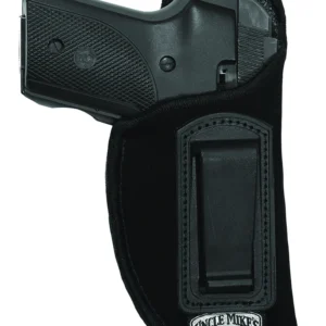 Uncle Mike's 89361 Inside The Pants Holster IWB Size 36 Black Suede Like Belt Clip Fits Sm Frame 5rd Revolver w/Hammer Spur Fits 2" Barrel Right Hand
