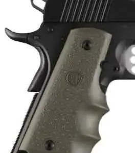 HOGUE GRIPS COLT GOVT MODEL - W/FINGER GROOVES OD GREEN
