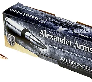 Alexander Arms AG123LSBOX Lapua Scenar 6.5Grendel 123gr Boat Tail Open Tip Match 20 Per Box/10 Case