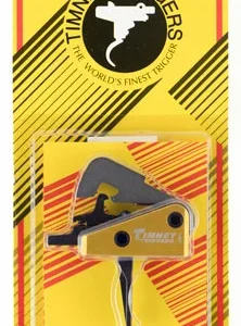 Timney Triggers 670ST Competition Trigger  Single-Stage Straight Trigger with 4 lbs Draw Weight & Black/Gold Finish for AR-10