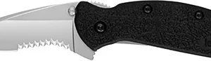 Kershaw 1620ST Scallion  2.40" Folding Drop Point Part Serrated Bead Blasted 420HC SS Blade Black Glass-Filled Nylon  Handle Includes Pocket Clip