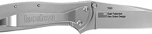 Kershaw 1660 Leek  3" Folding Drop Point Plain Bead Blasted 14C28N Steel Blade Bead Blasted 410 Stainless Steel Handle Includes Pocket Clip